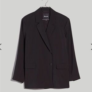 Madewell Elyaf Relaxed Drop Shoulder Softdrape Blazer Black XS NWT